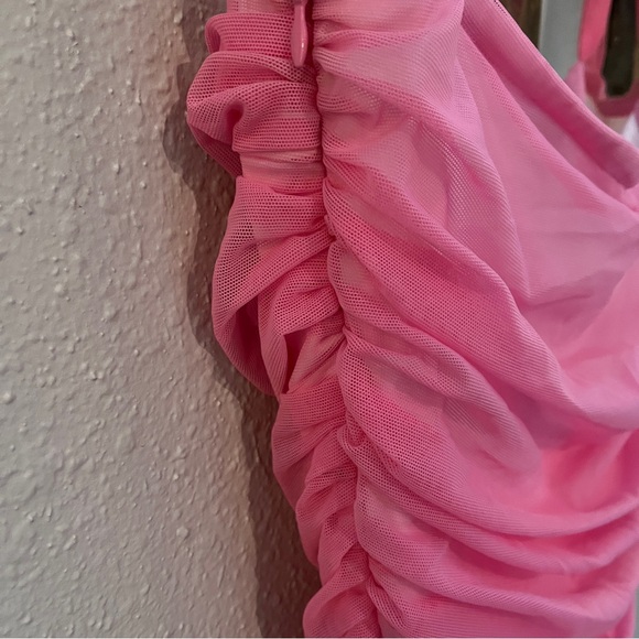 $295 Norma Kamala Walter Mini Dress in Candy Pink Size Medium EUC - Picture 3 of 11